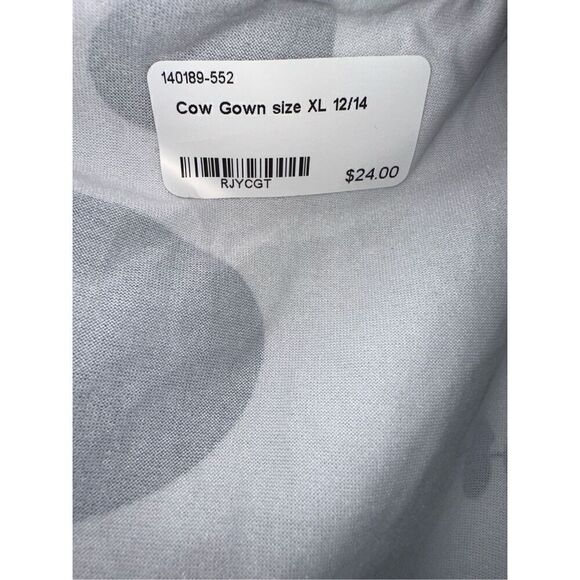 Gown Women’s size 12 14 Black and White Cow Spaghetti straps Sleepwear Backless - Picture 3 of 4